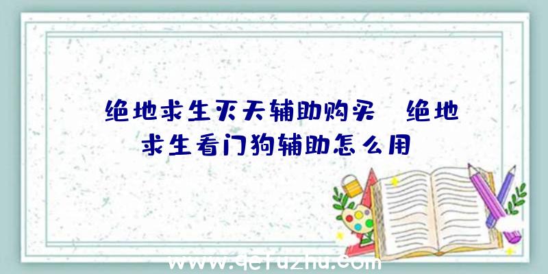 「绝地求生灭天辅助购买」|绝地求生看门狗辅助怎么用